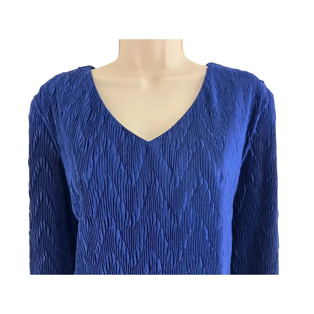 Connected‎ Apparel Dark Blue Bodre Tiered Dress Size 14 Wedding Evening Party